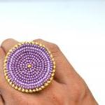 Purple Bead Embroidered Ri..