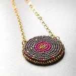 Pink And Gray Seed Bead Em..